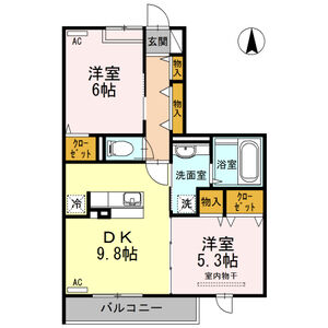 2DK 間取り図