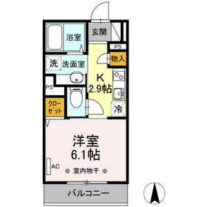 1K 間取り図