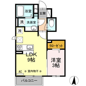 1LDK 間取り図