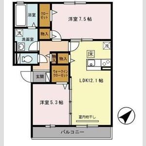 2LDK 間取り図