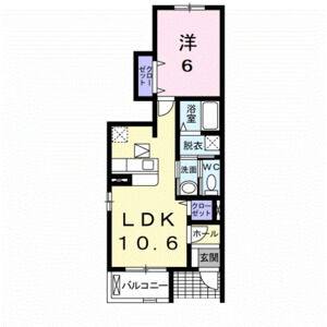 1LDK 間取り図