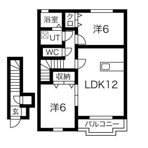 2LDK 間取り図