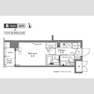 1K 間取り図
