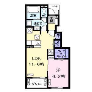 1LDK 間取り図