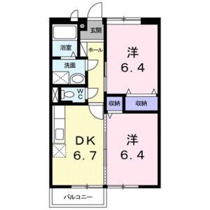 2DK 間取り図