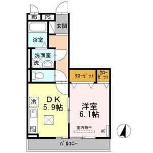 1DK 間取り図
