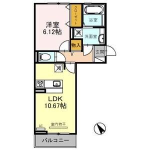 1LDK 間取り図