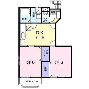 2DK 間取り図