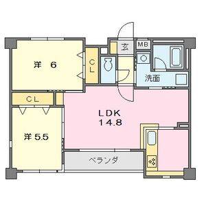 2LDK 間取り図