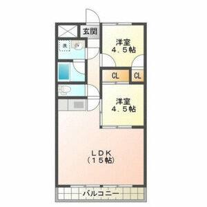 2LDK 間取り図
