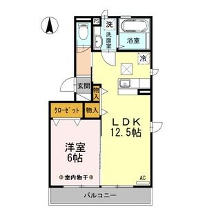 1LDK 間取り図