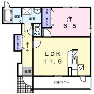 1LDK 間取り図
