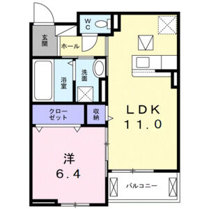 1LDK 間取り図