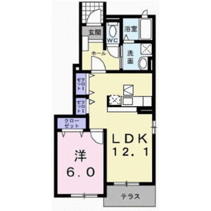 1LDK 間取り図