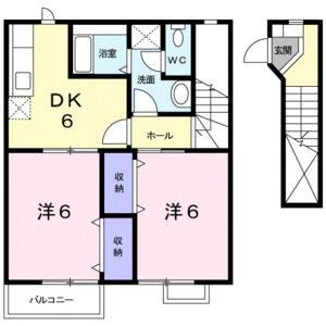 2DK 間取り図
