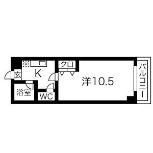 1K 間取り図