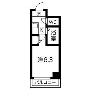 1K 間取り図