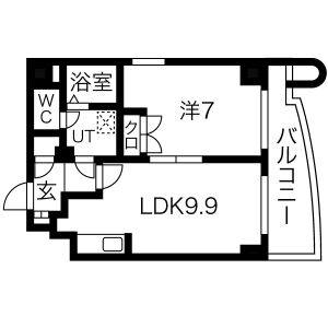 1LDK 間取り図