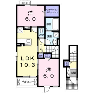 2LDK 間取り図