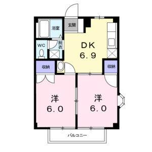 2DK 間取り図