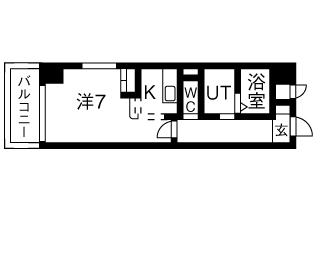 1K 間取り図