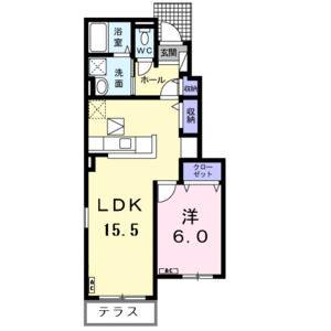 1LDK 間取り図