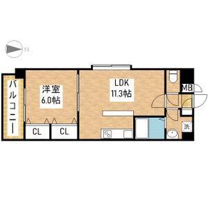 1LDK 間取り図