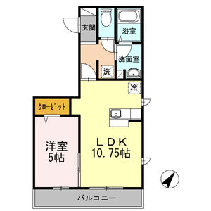 1LDK 間取り図