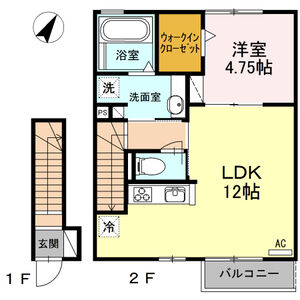 1LDK 間取り図