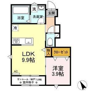 1LDK 間取り図
