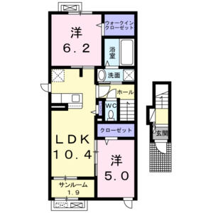2LDK 間取り図