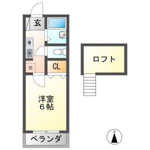 1K 間取り図