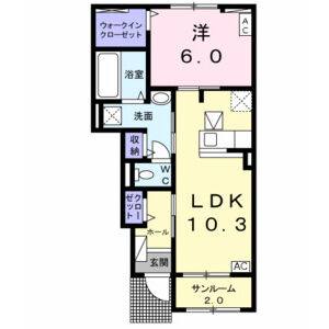 1LDK 間取り図