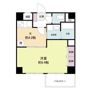 1DK 間取り図