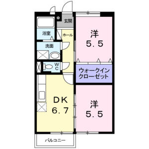 2DK 間取り図