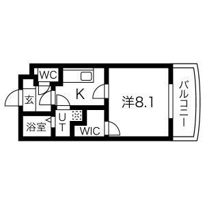 1K 間取り図