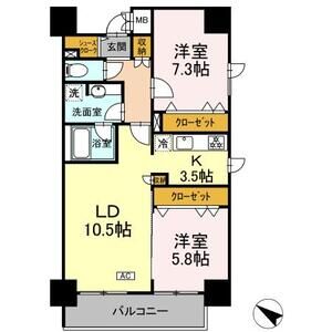 2LDK 間取り図