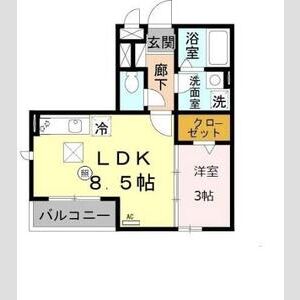 1LDK 間取り図