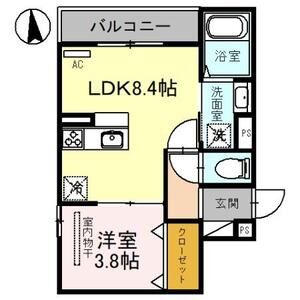 1LDK 間取り図