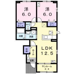 2LDK 間取り図
