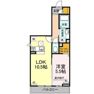 1LDK 間取り図