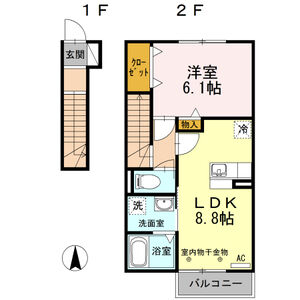 1LDK 間取り図