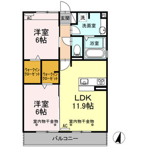 2LDK 間取り図