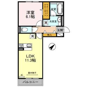 1LDK 間取り図