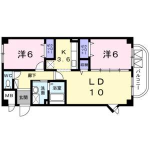 2LDK 間取り図