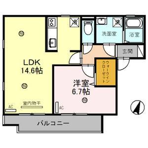 1LDK 間取り図