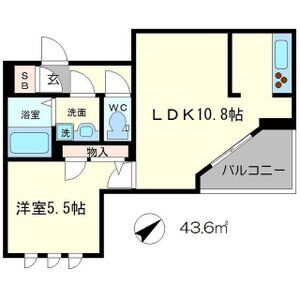 1LDK 間取り図