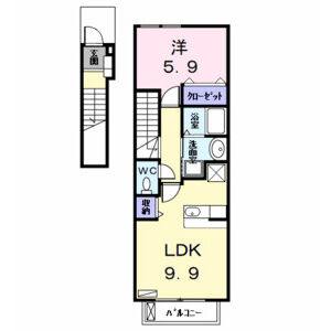 1LDK 間取り図