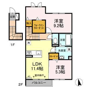 2LDK 間取り図
