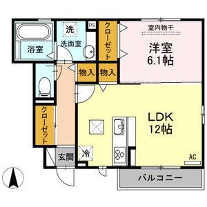 1LDK 間取り図